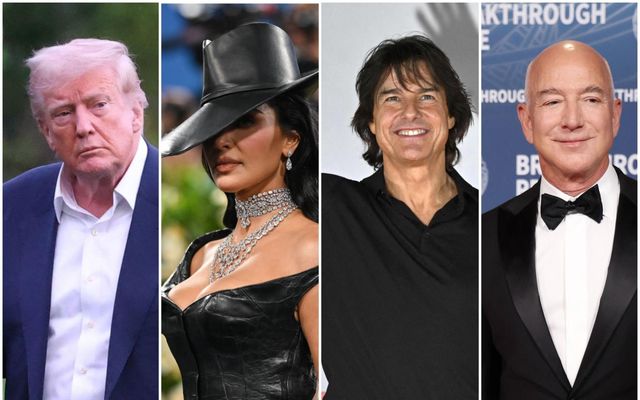 Þau vita hvað er að ferðast með lúxus. F.v. Donald Trump, Kim Kardashian, Tom Cruise …