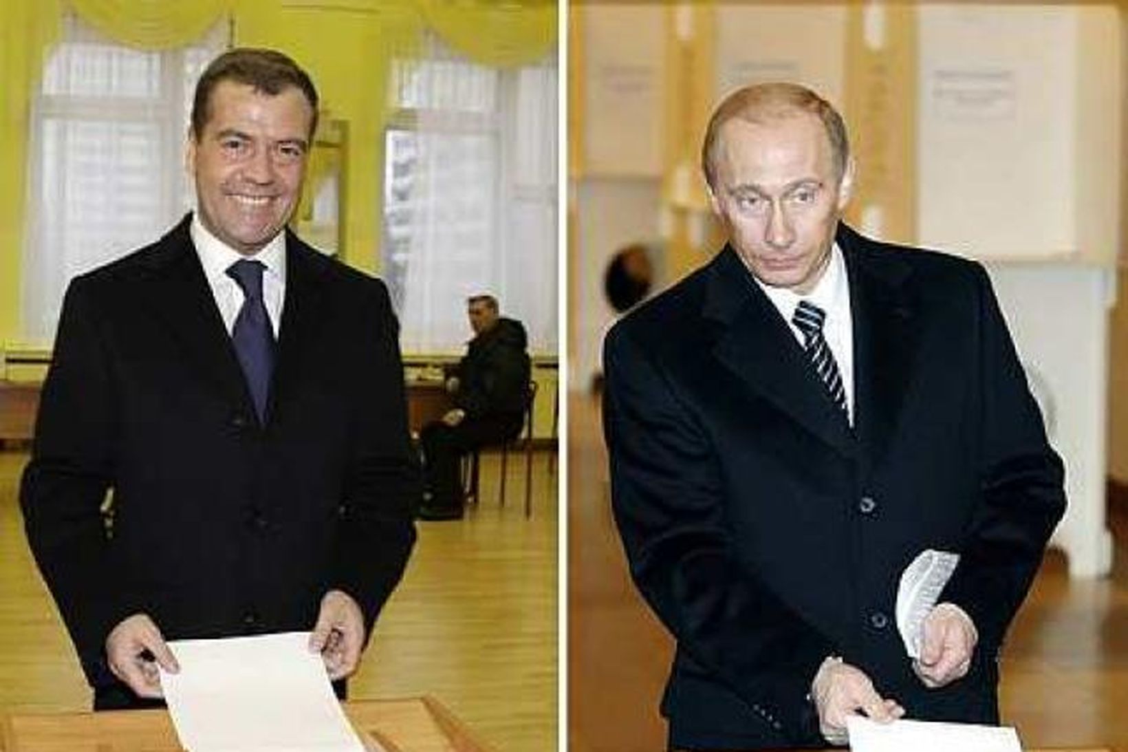 Dmítrí Medvedev og Vladimír Pútín