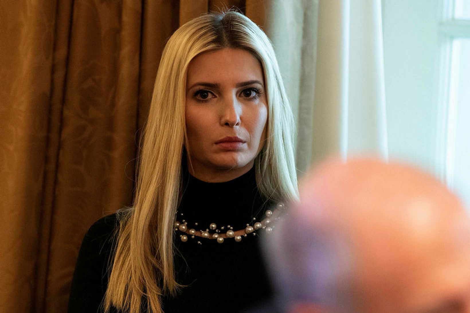 Ivanka Trump, dóttir Donald Trump Bandaríkjaforseta, á ríkisstjórnarfundi í Hvíta …