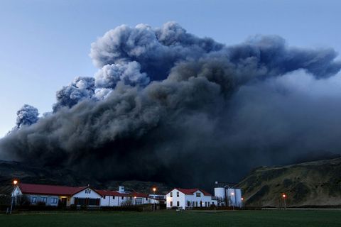 Eyjafjallajökull gaus árið 2010 og raskaði flugi í langan tíma.