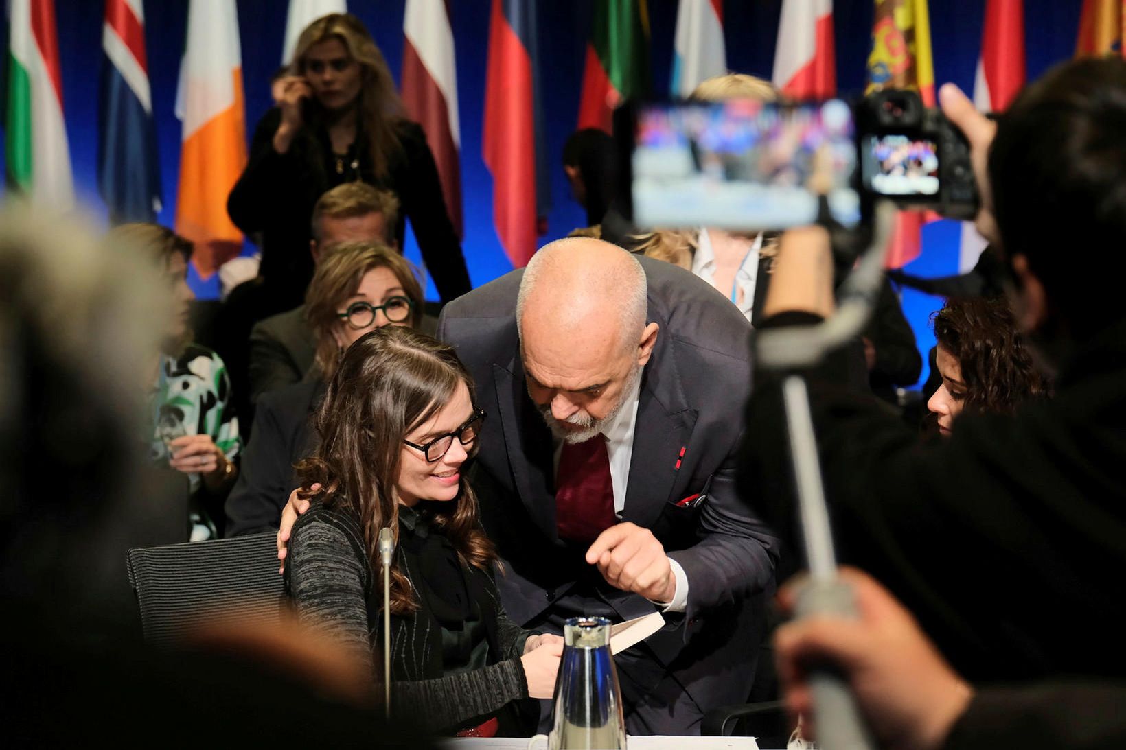 Edi Rama, forsætisráðherra Albaníu, ræðir við Katrínu Jakobsdóttur forsætisráðherra í …