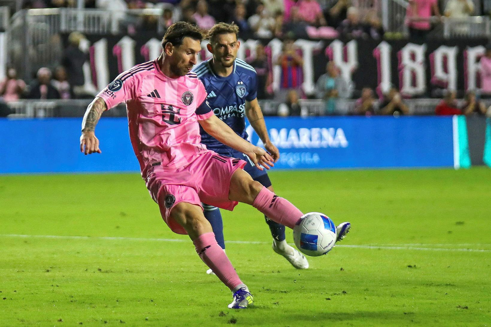 Lionel Messi í leiknum gegn Sporting Kansas City.