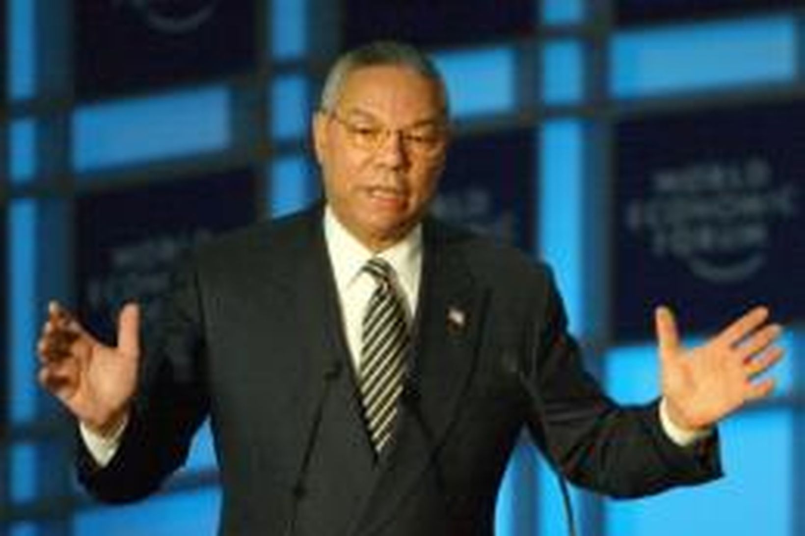 Colin Powell sótti World Economic Forum-fundinn í Davos í Sviss …