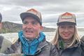 Þjórsá Opnunarhollið með fyrsta laxinn úr Urriðafossi, f.v. Birna Harðardóttir og Haraldur Einarsson landeigendur, Stefán Sigurðsson sem veiddi laxinn, Harpa Hlín Þórðardóttir og Matthías Stefánsson.