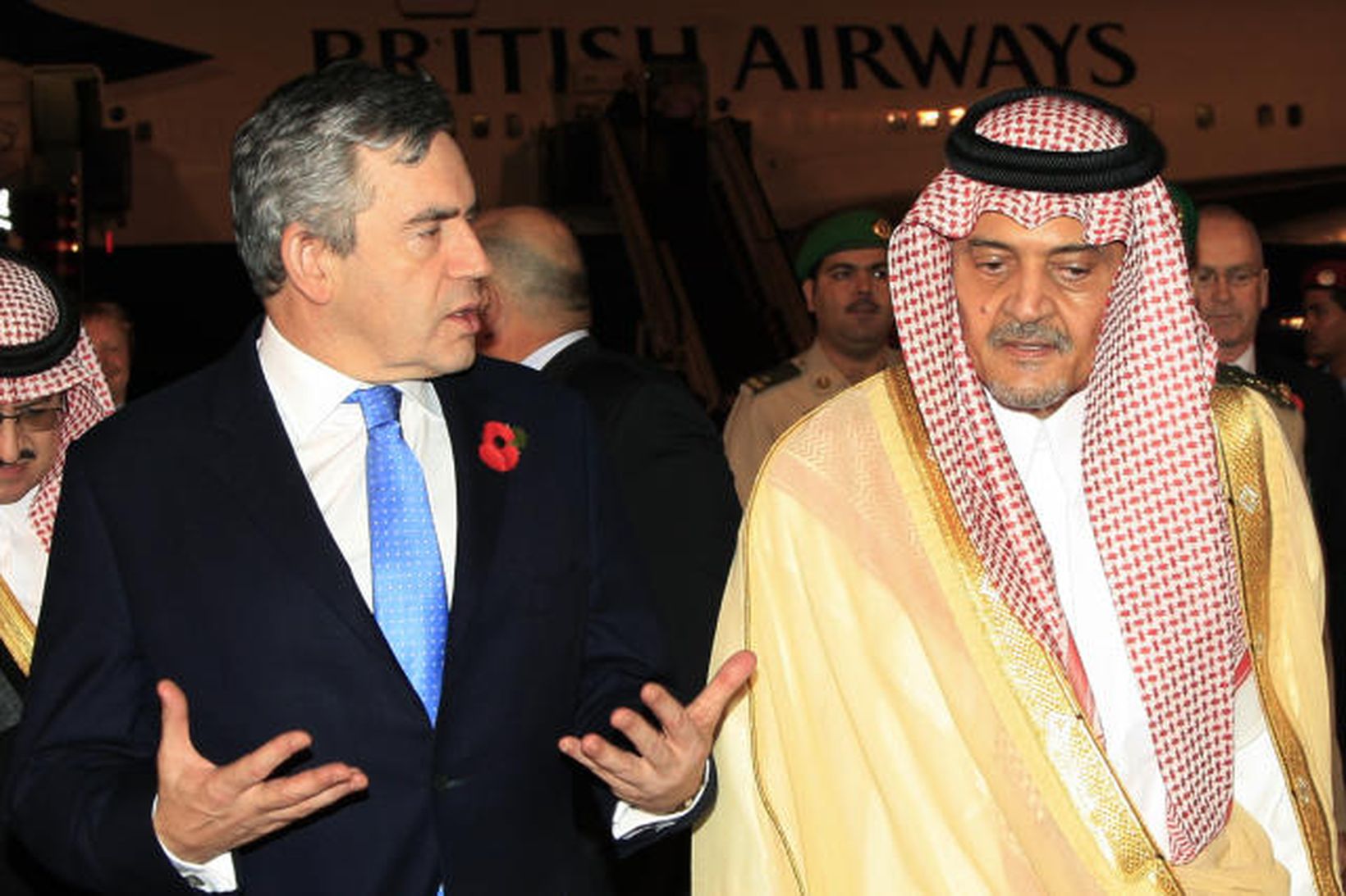 Gordon Brown, forsætisráðherra Bretlands ásamt prins al-Faisal, utanríkisráðherra Sádí-Arabíu
