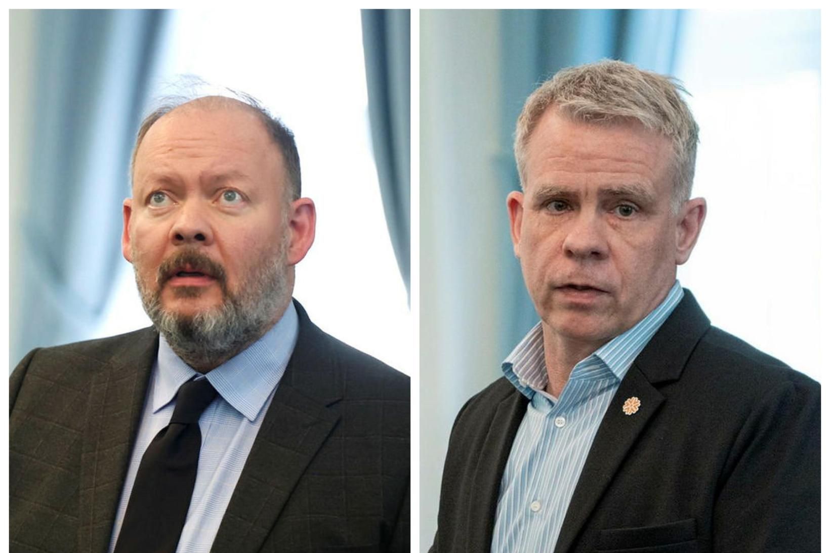 Bergþór Ólason, þingflokksformaður Miðflokksins og Sigmar Guðmundsson, þingflokksformaður Viðreisnar.