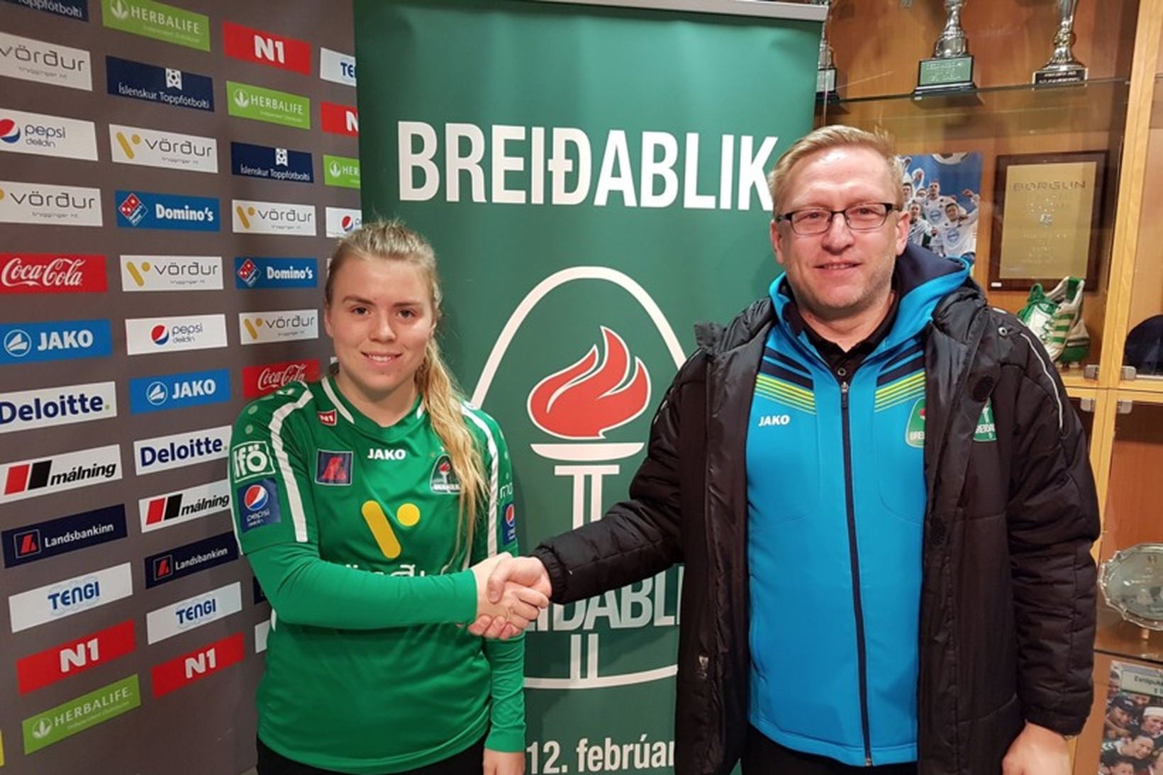 Ingibjörg Sigurðardóttir og Þorsteinn Halldórsson, þjálfari Breiðabliks.