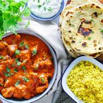 Undursamlega gott tandoori lamb með saffran hrísgrjónum