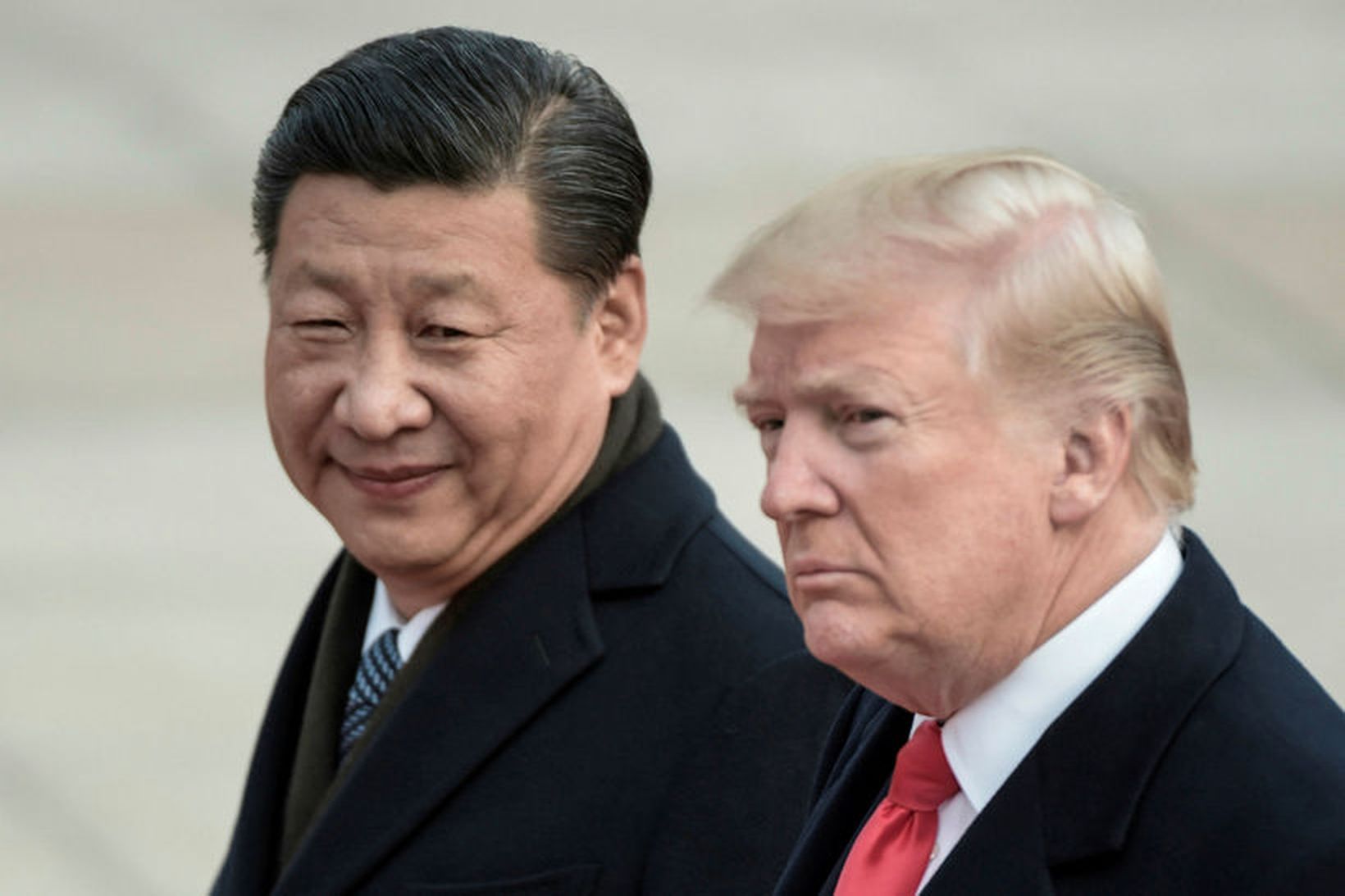 Xi Jinping og Donald Trump sjást hér saman á fundi …