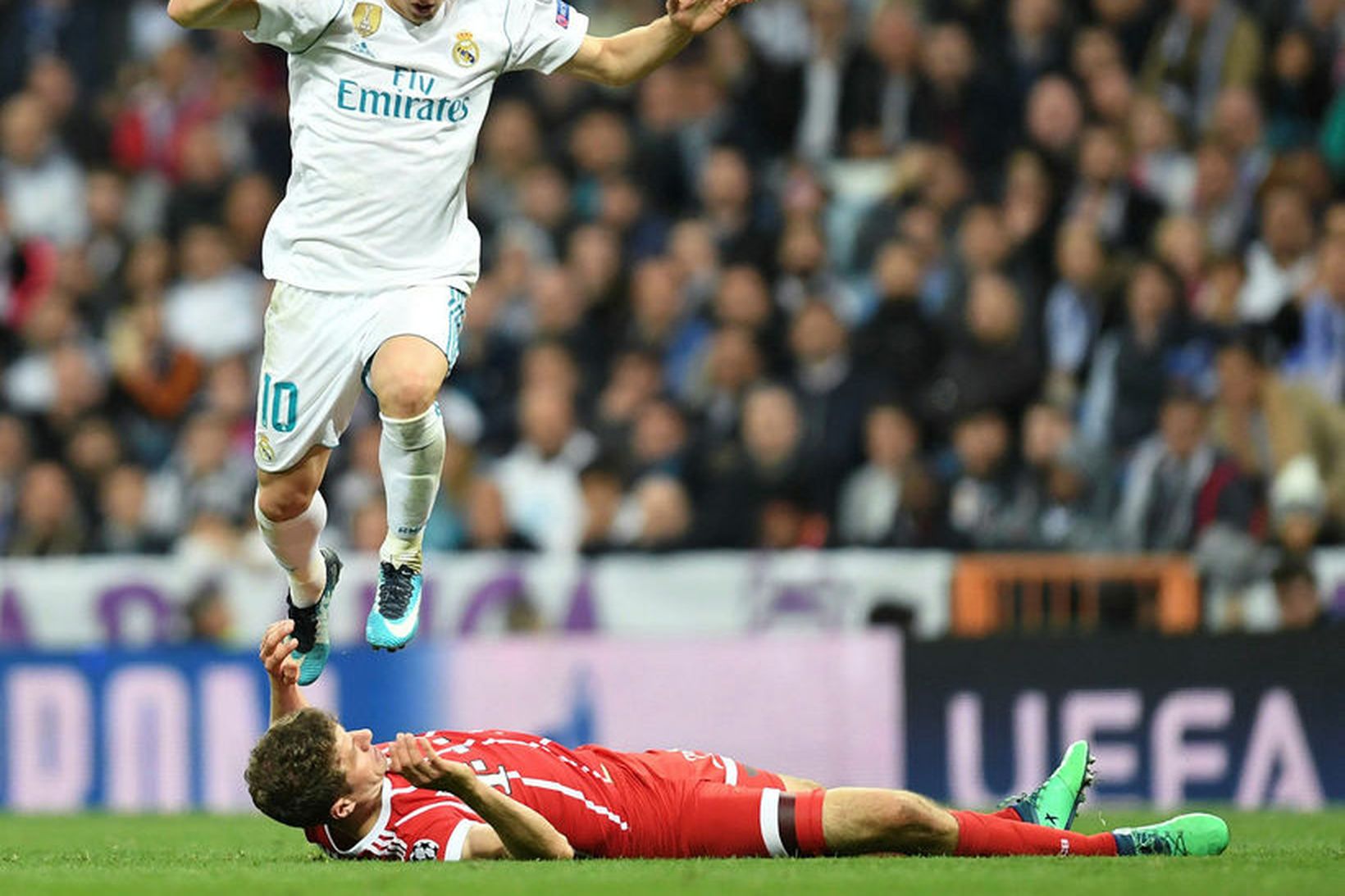 Luka Modric í leik með Real Madrid gegn Bayern Müchen.