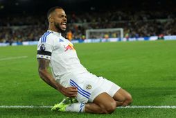 Lukas Nmecha fagnar sigurmarkinu.
