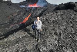 The tourist walked almost the whole way to the eruption plume.