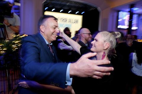 Jón Pétur Zimsen og Hildur Sverrisdóttir í stuði.