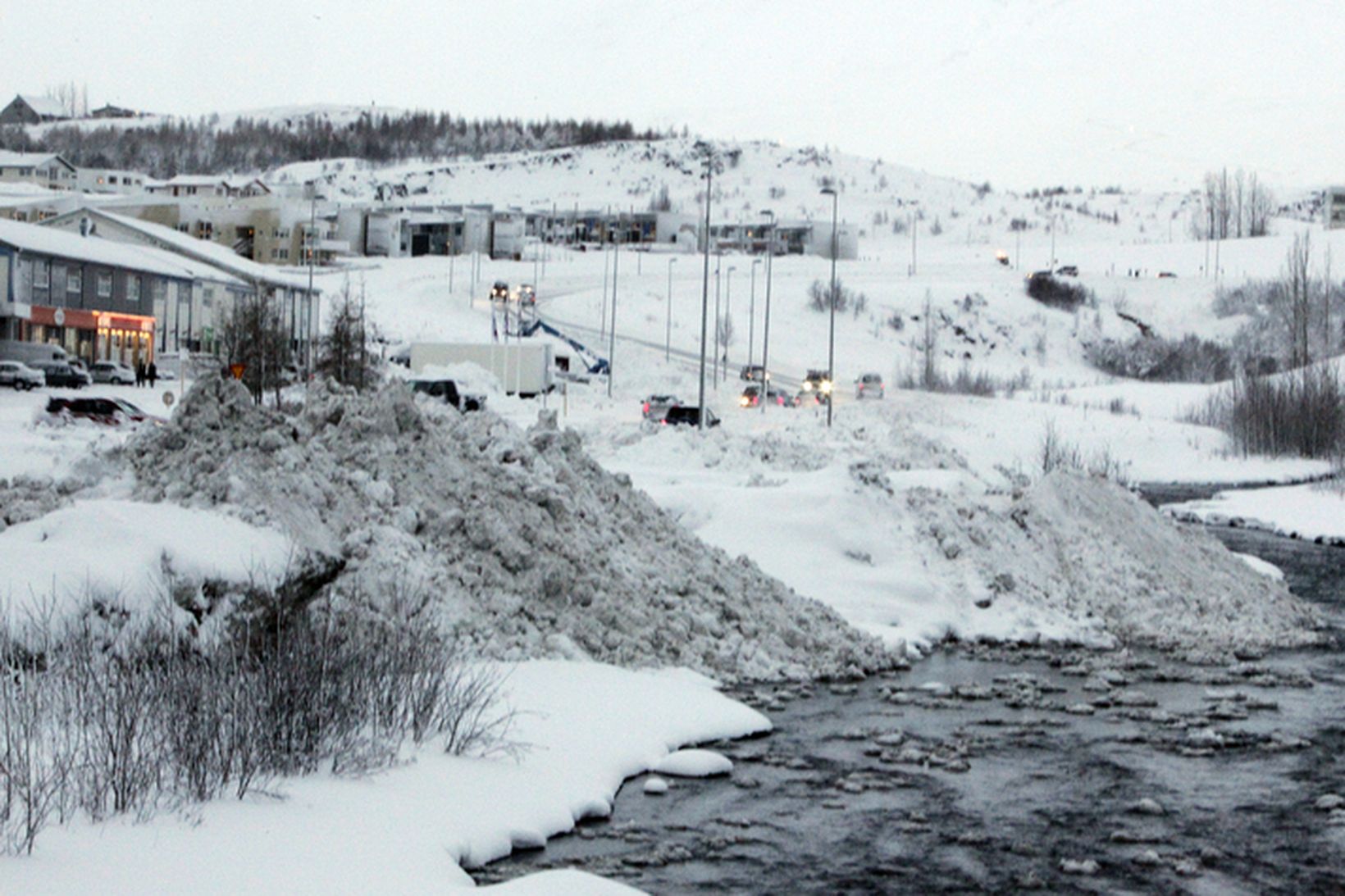 Snjór á Akureyri