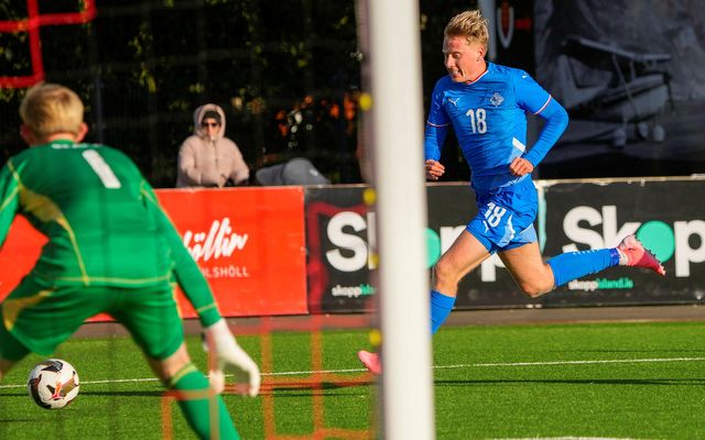 Hilmir Rafn Mikaelsson var í byrjunarliði Íslands.