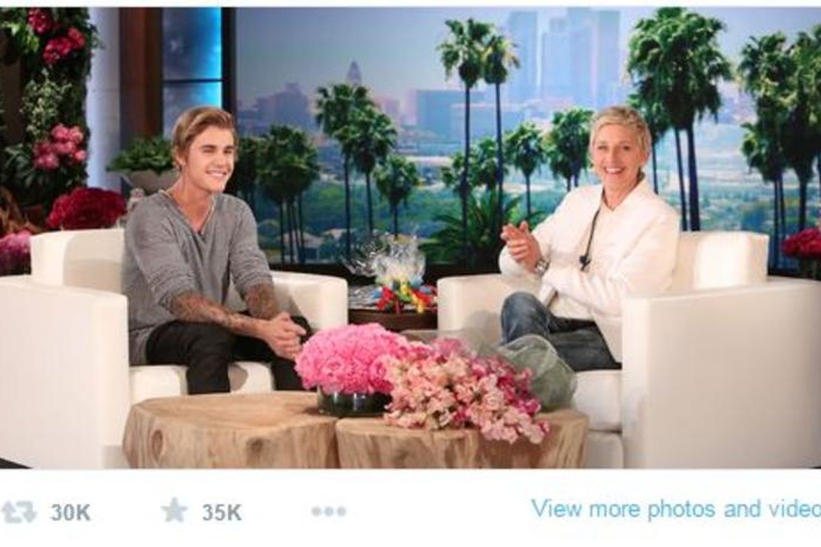 Justin Bieber í viðtali hjá Ellen DeGeneres.