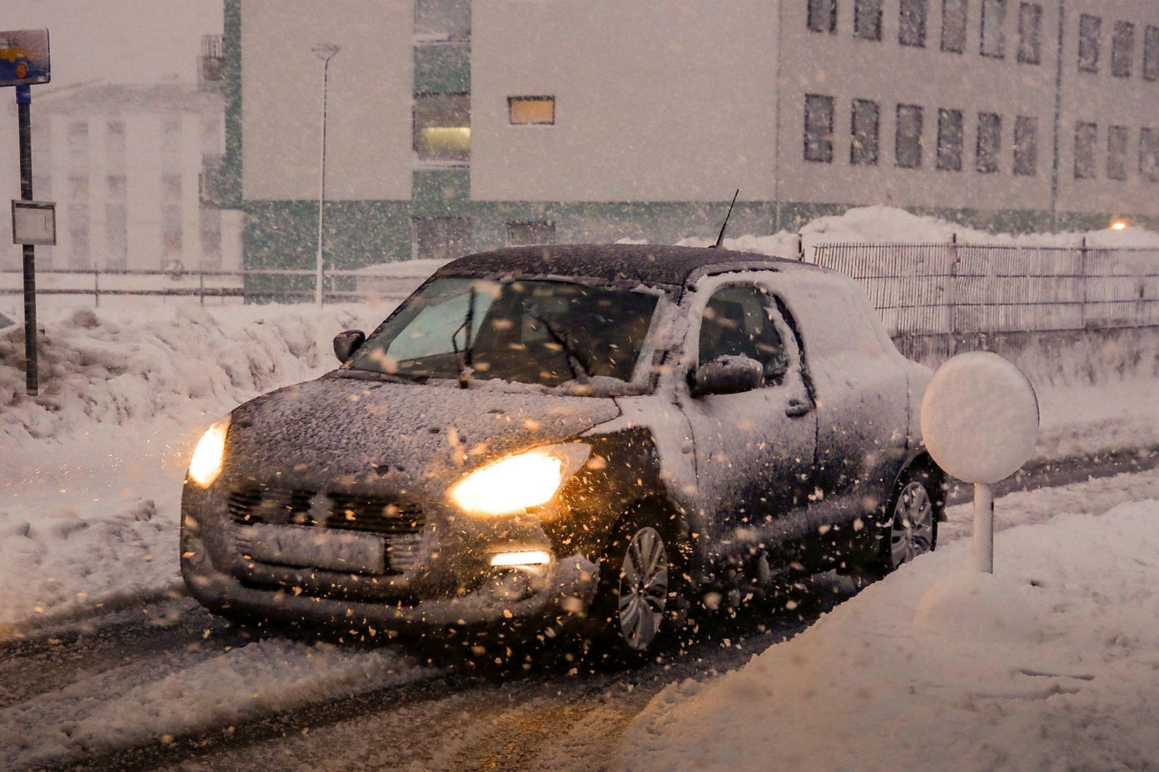 Frá veðrinu í borginni fyrr í dag. Nú er mikill …