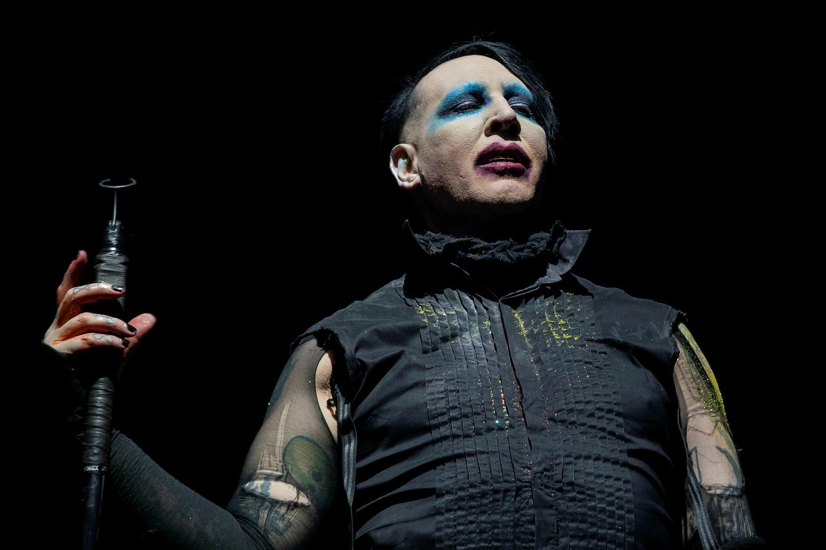 Brian Warner eða Marilyn Manson á sviði fyrir tveimur árum …