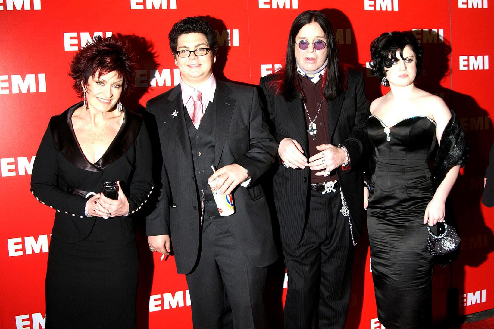 Osbourne-fjölskyldan á góðri stundu; Sharon, Jack, Ozzy og Kelly.