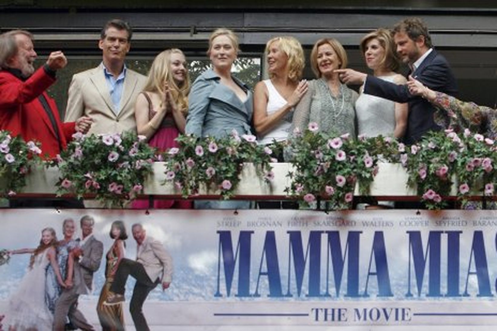 Frá frumsýningu Mamma Mia í Stokkhólmi á föstudagskvöldið