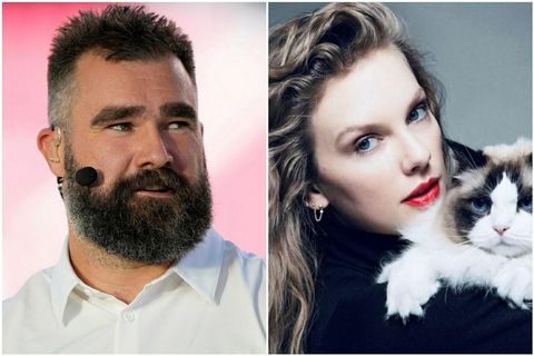 Fyrrum ruðningskappinn Jason Kelce og söngkonan Taylor Swift.