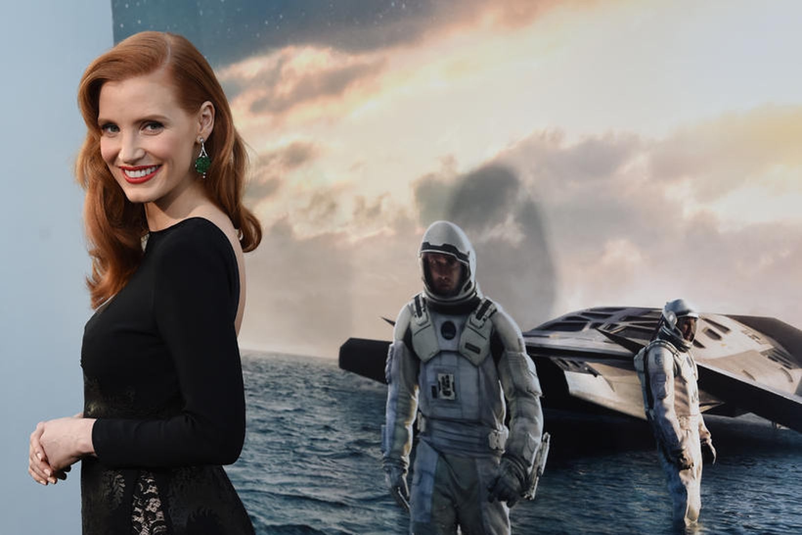 Jessica Chastain klæddist flottum kjól frá Givenchy á frumsýningu Interstellar.
