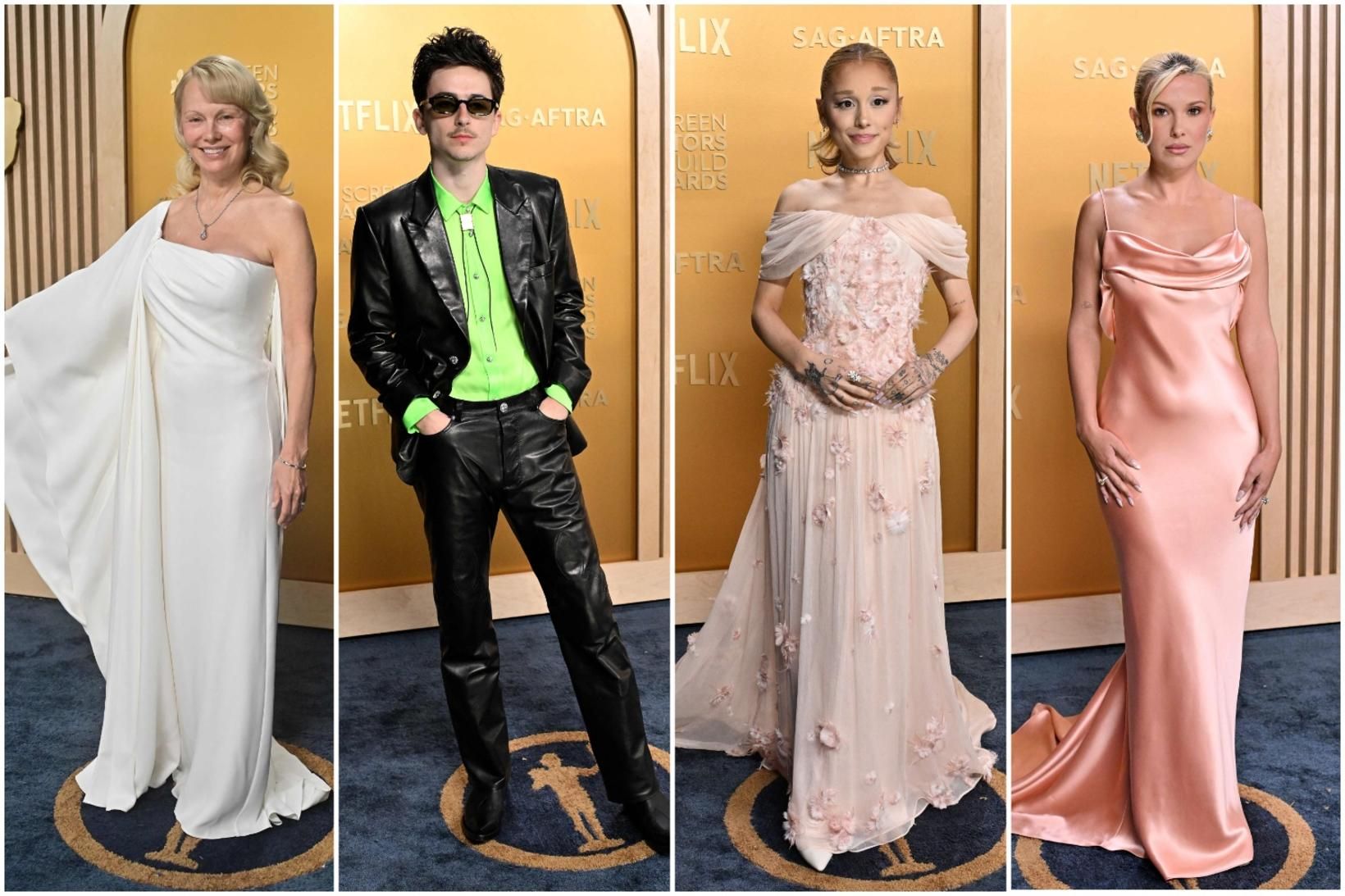 Pamela Anderson, Timothée Chalamet, Ariana Grande og Millie Bobby Brown.