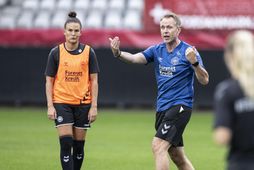 Andrée Jeglertz á æfingu með danska landsliðinu.