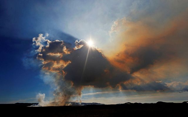 The eruption at Sundhnúkagígar crater row last month.