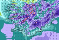 Vindaspá á landinu klukkan 12 á morgun.