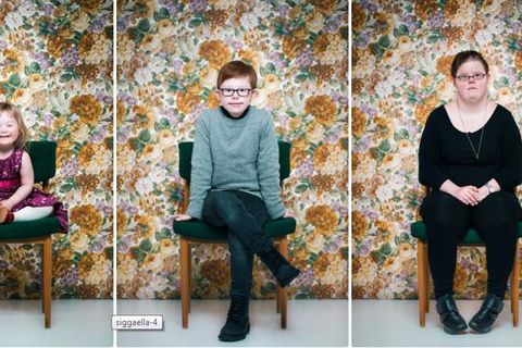 Photographer Sigga Ella presents 21 portraits of people with Down's syndrome aged 9 months to 60 years old. Here are three of the portraits.