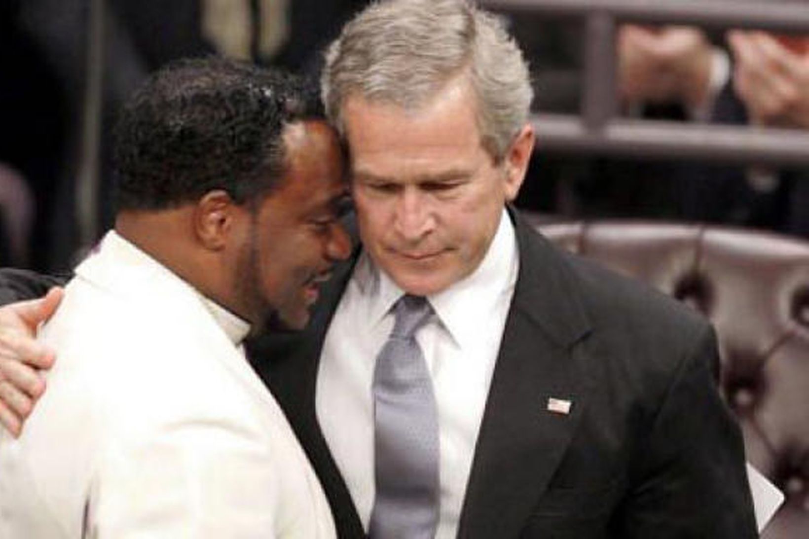 Eddie Long með George Bush fyrrverandi forseta.