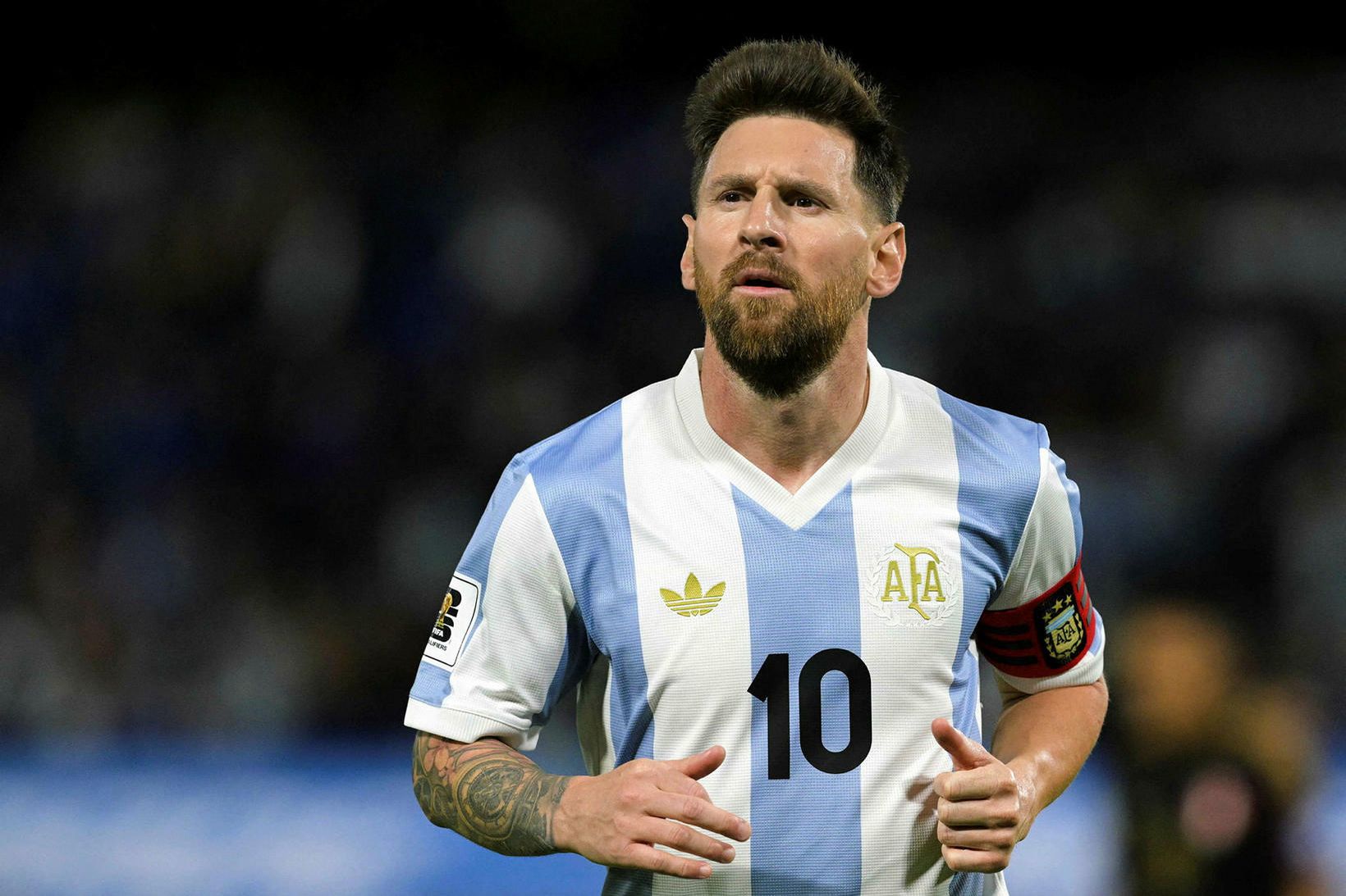 Lionel Messi í leik með argentíska landsliðinu.