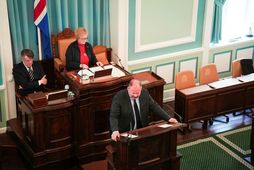 Bergþór Ólason í ræðustóli Alþingis í dag.