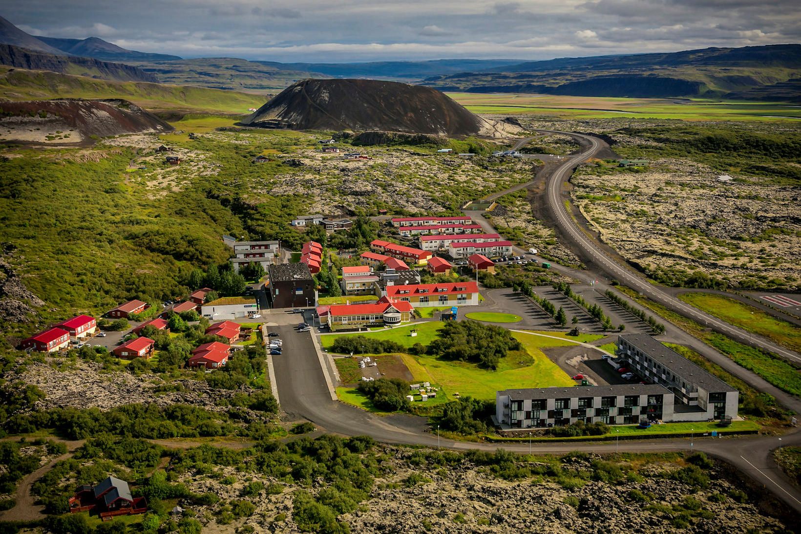 Horft yfir Bifröst í Borgarfirði.