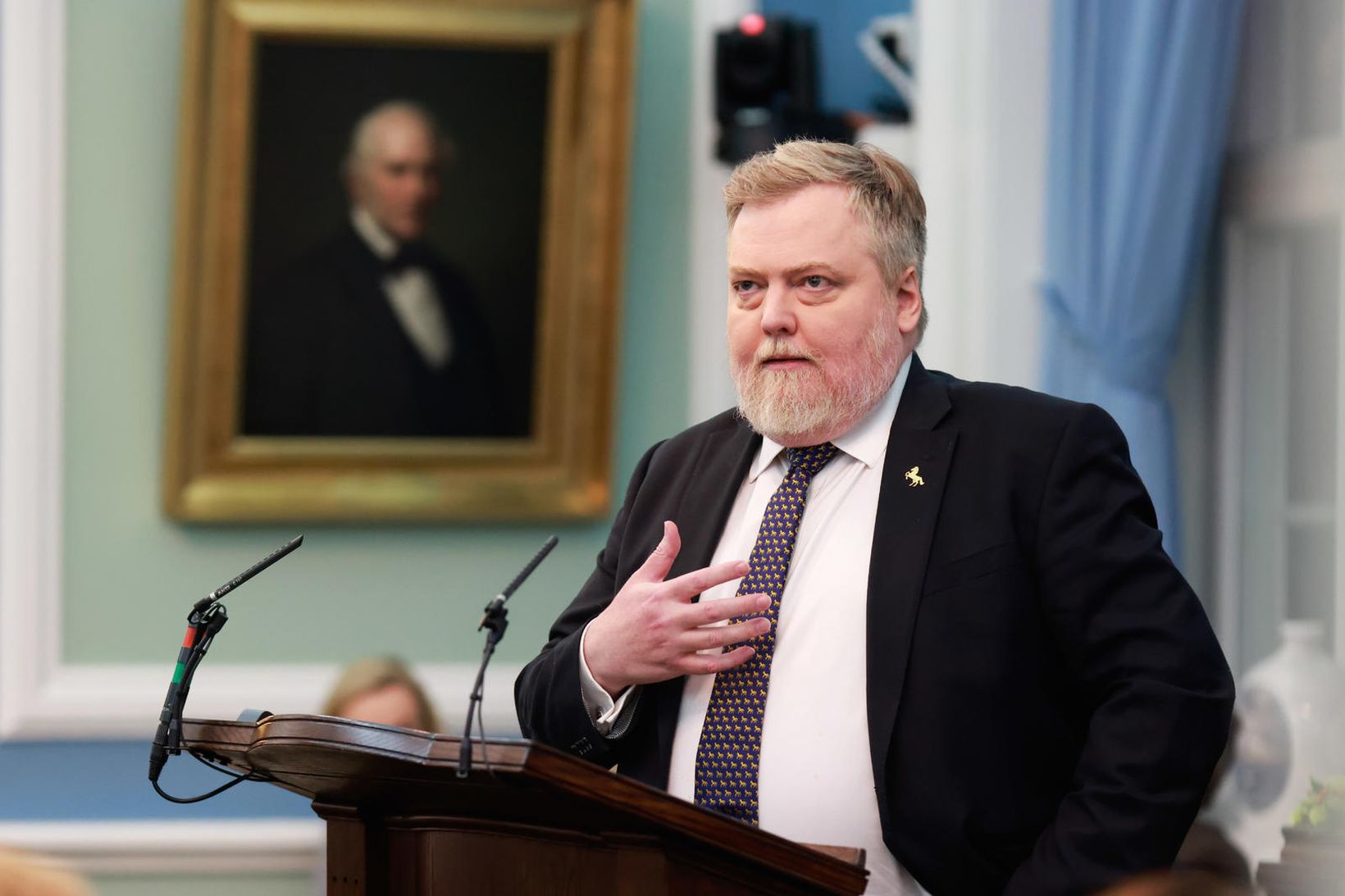 Sigmundur Davíð fyrr í kvöld.