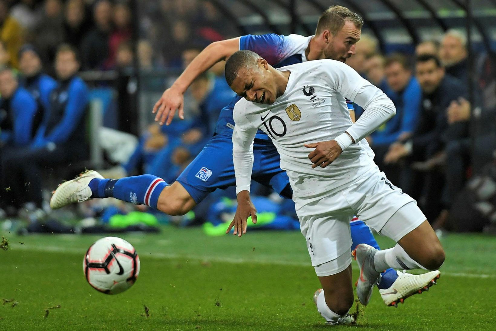 Kylian Mbappé mætir væntanlega Íslandi í tveimur leikjum með franska …