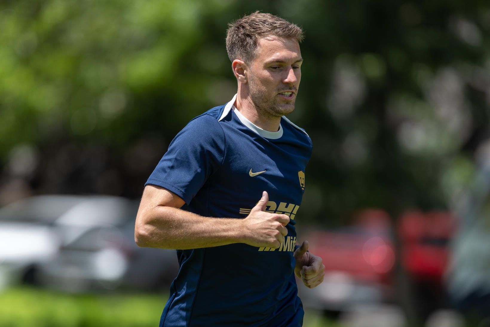 Aaron Ramsey á æfingu hjá Pumas.