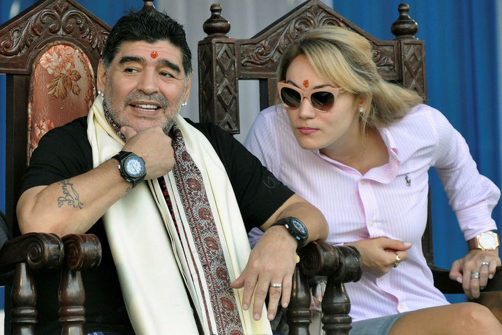 Diego Maradona lætur fara vel um sig á Indlandi.