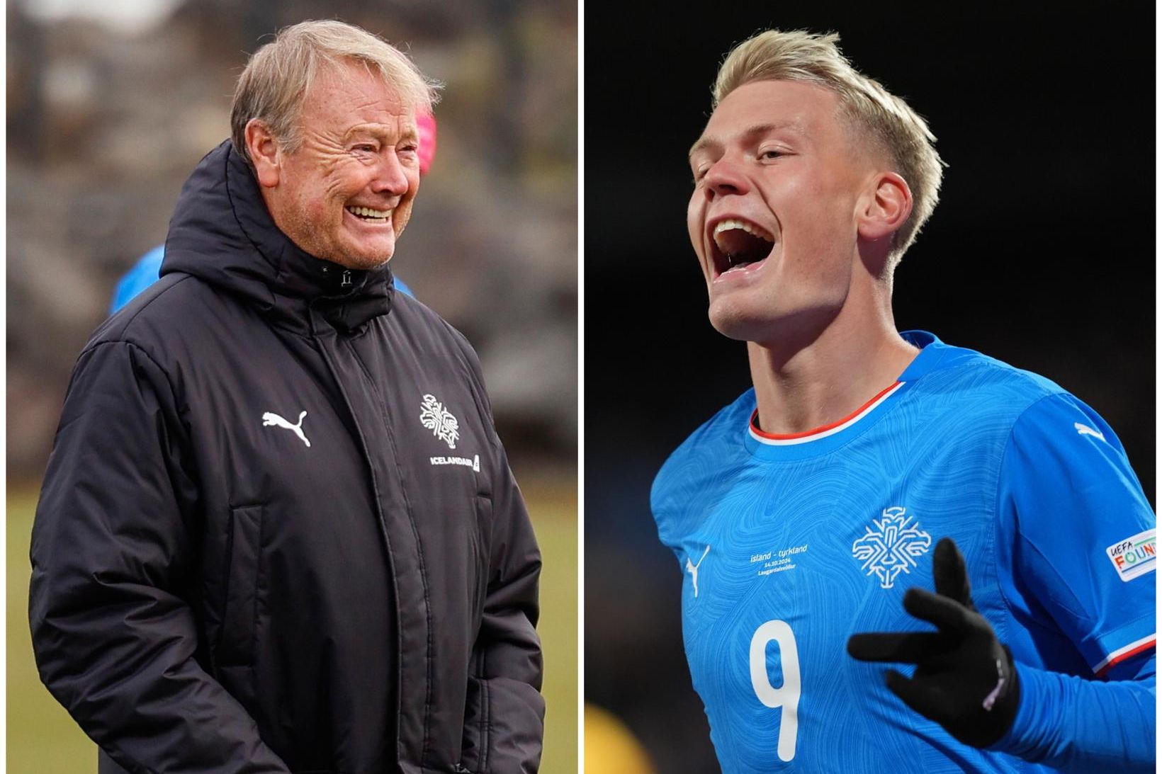 Åge Hareide og Orri Steinn Óskarsson.