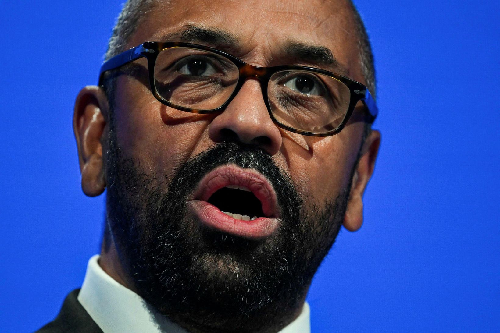 James Cleverly á ráðstefnu í Manchester fyrr í mánuðinum. Honum …