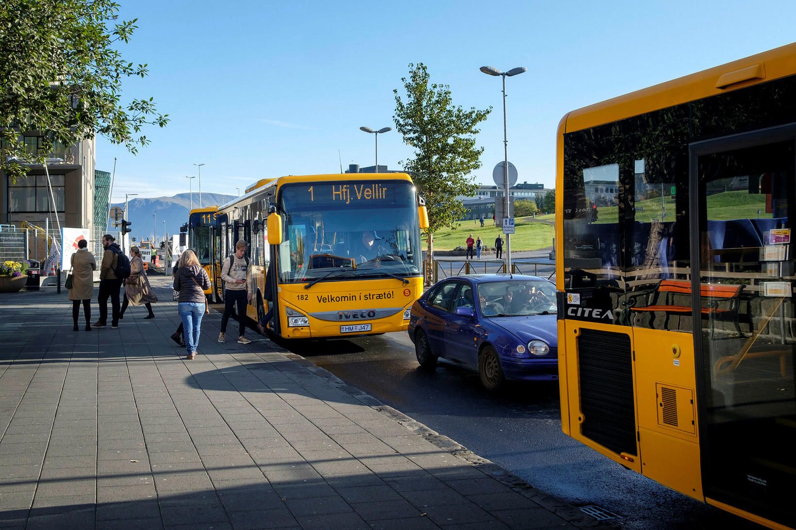 Vegna samkomubannsins lagðist mestöll umferð niður um Reykjavík en nú …