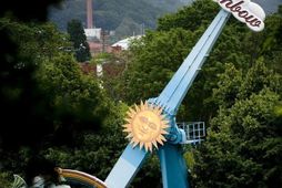 Leiktækið sem bilaði í Liseberg í gær.