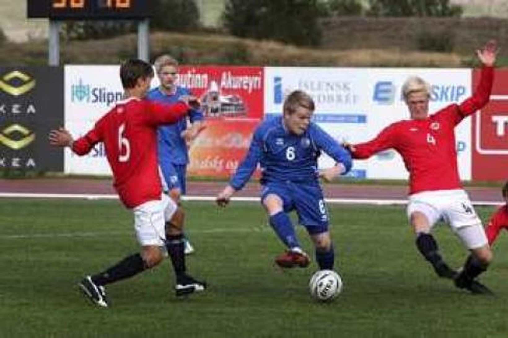 Þórður Jón Jóhannesson skoraði fyrra mark Íslands í dag.