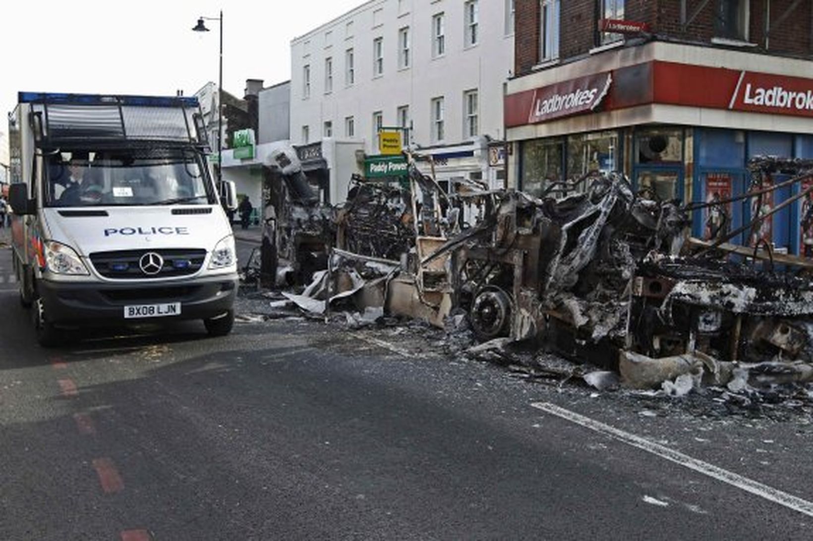 Það er víða ófagurt um að litast í London þessa …