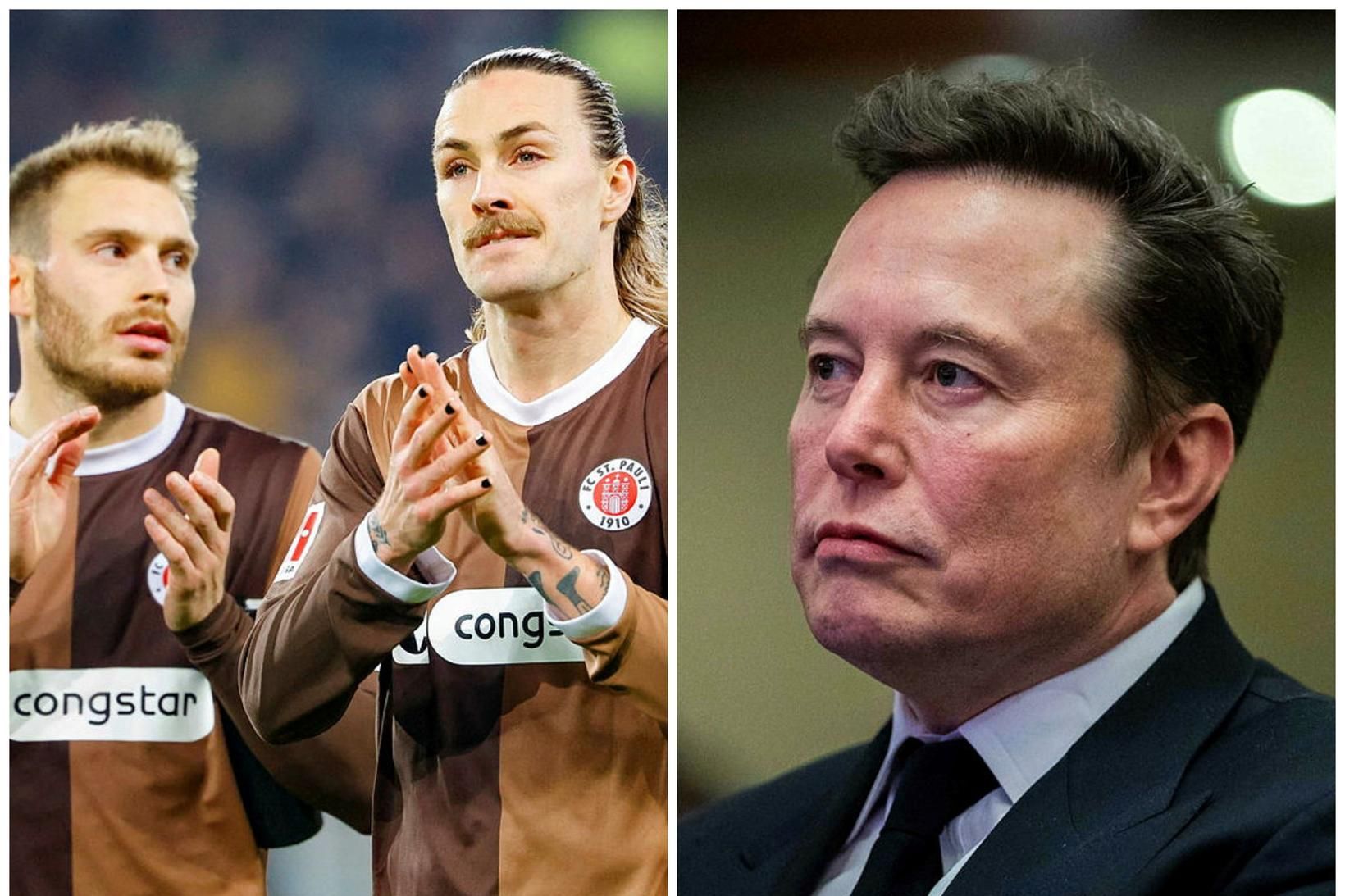 Lars Ritzka og Jackson Irvine fyrirliði, leikmenn St. Pauli og …