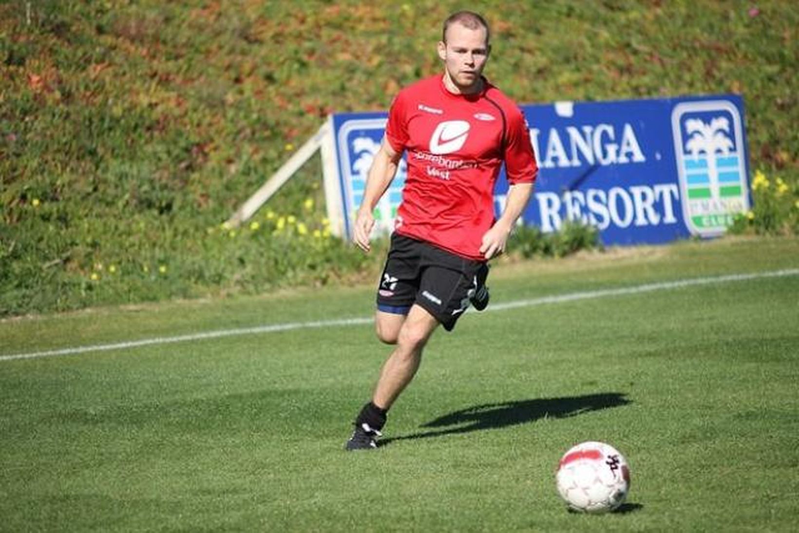 Steinþór á æfingu Brann á La Manga.