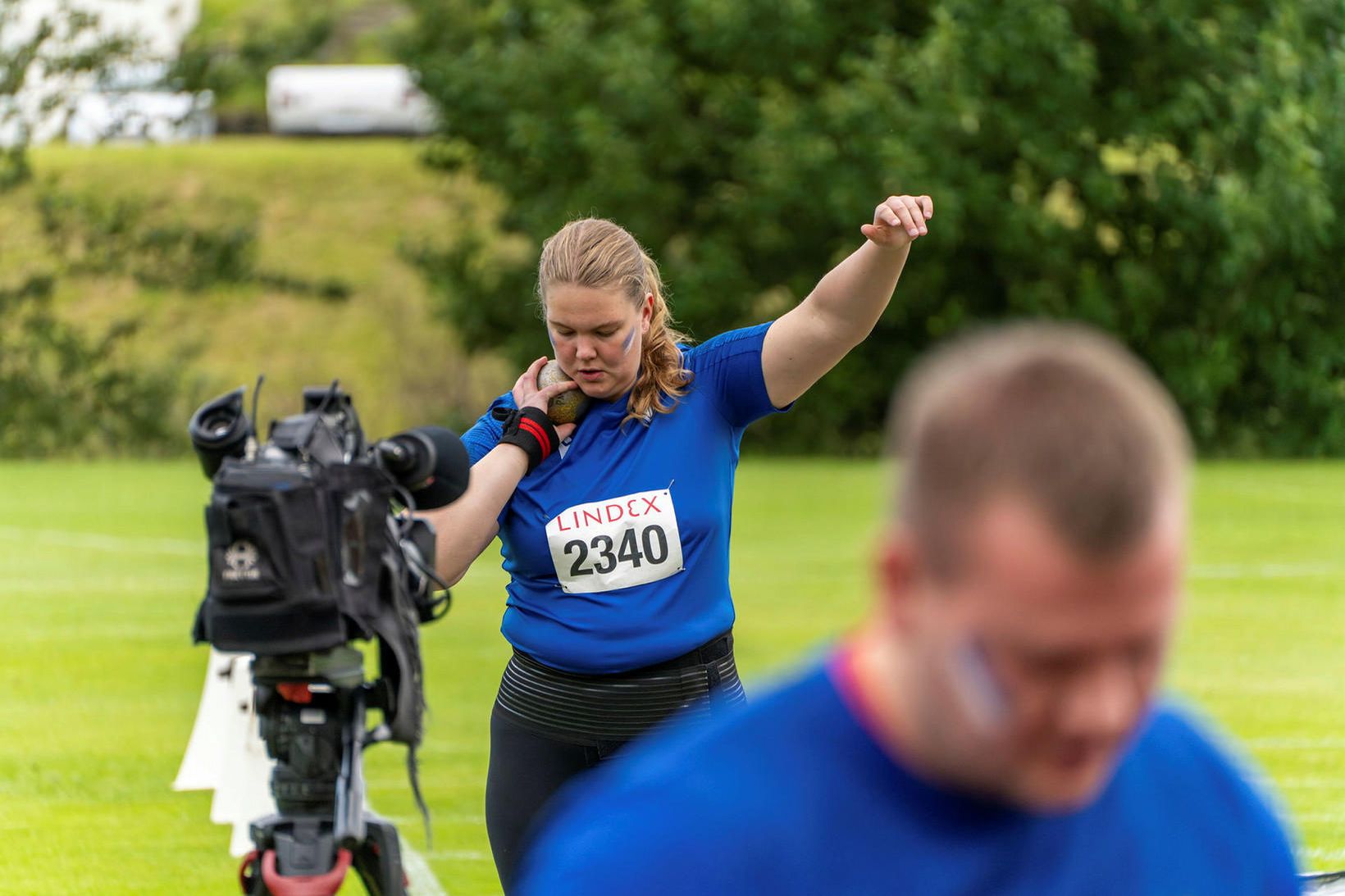 Erna Sóley Gunnarsdóttir kastaði lengst 17,30 metra.