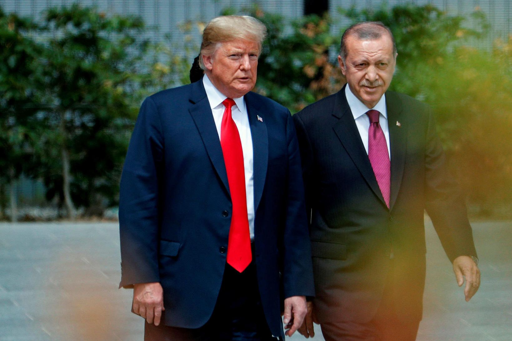 Donald Trump Bandaríkjaforseti og Recep Tayyip Erdogan Tyrklandsforseti á leiðtogafundi …
