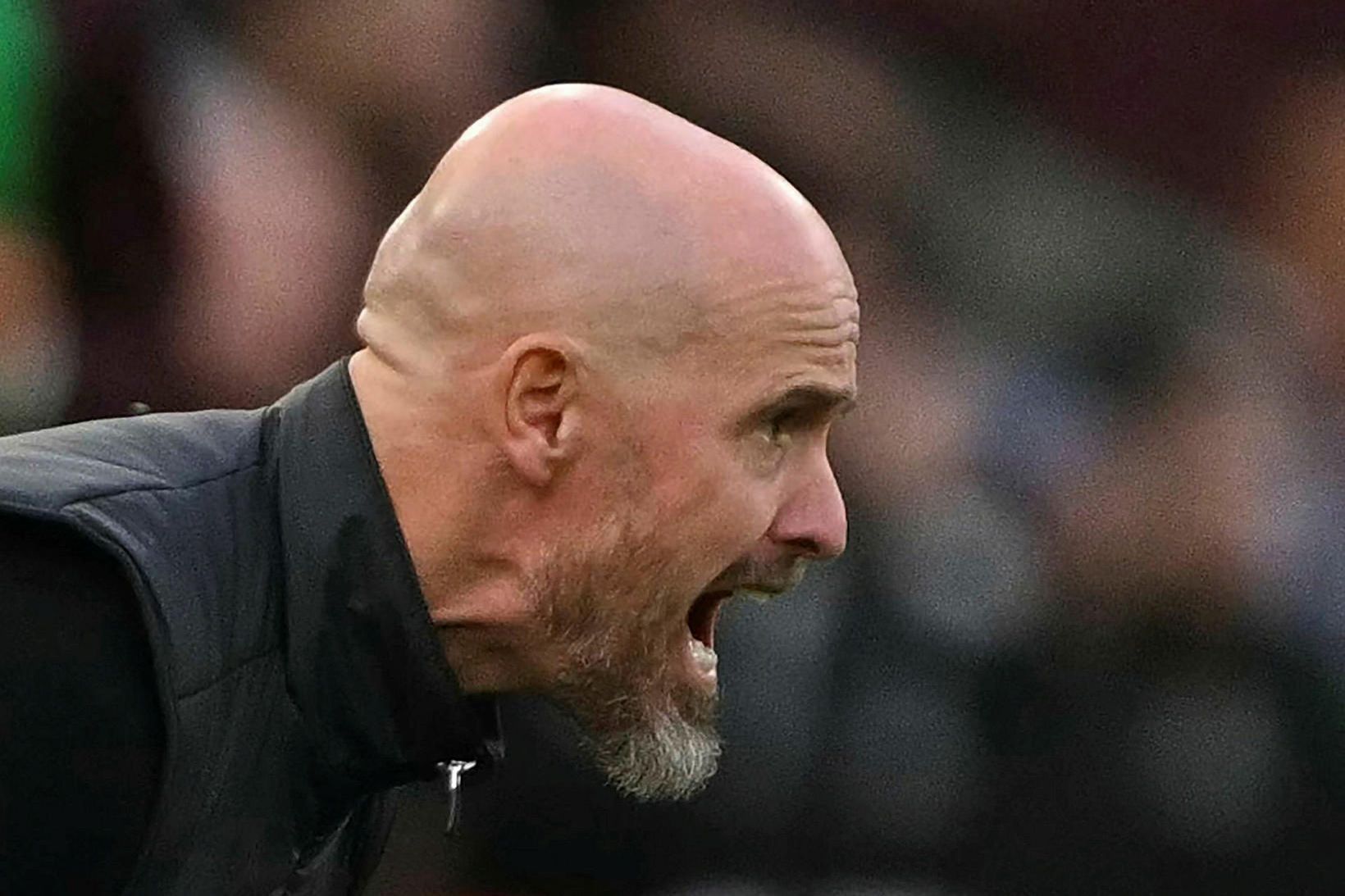 Erik ten Hag á hliðarlínunni í gær.